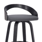 31 Inch Gray Faux Leather Swivel Counter Height Bar Stool