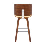 38 Inch Cream Faux Leather Swivel Counter Height Bar Stool