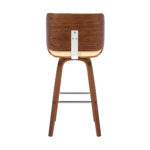 42" Cream Faux Leather and Walnut Swivel Bar Stool 15 42" Cream Faux Leather and Walnut Swivel Bar Stool
