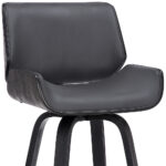 38" Gray Faux Leather and Iron Swivel Counter Height Bar Stool 15 38" Gray Faux Leather and Iron Swivel Counter Height Bar Stool