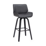 30 Inch Gray and Black Swivel Bar Stool With Back 9 30 Inch Gray and Black Swivel Bar Stool With Back