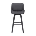 30 Inch Gray and Black Swivel Bar Stool With Back 11 30 Inch Gray and Black Swivel Bar Stool With Back