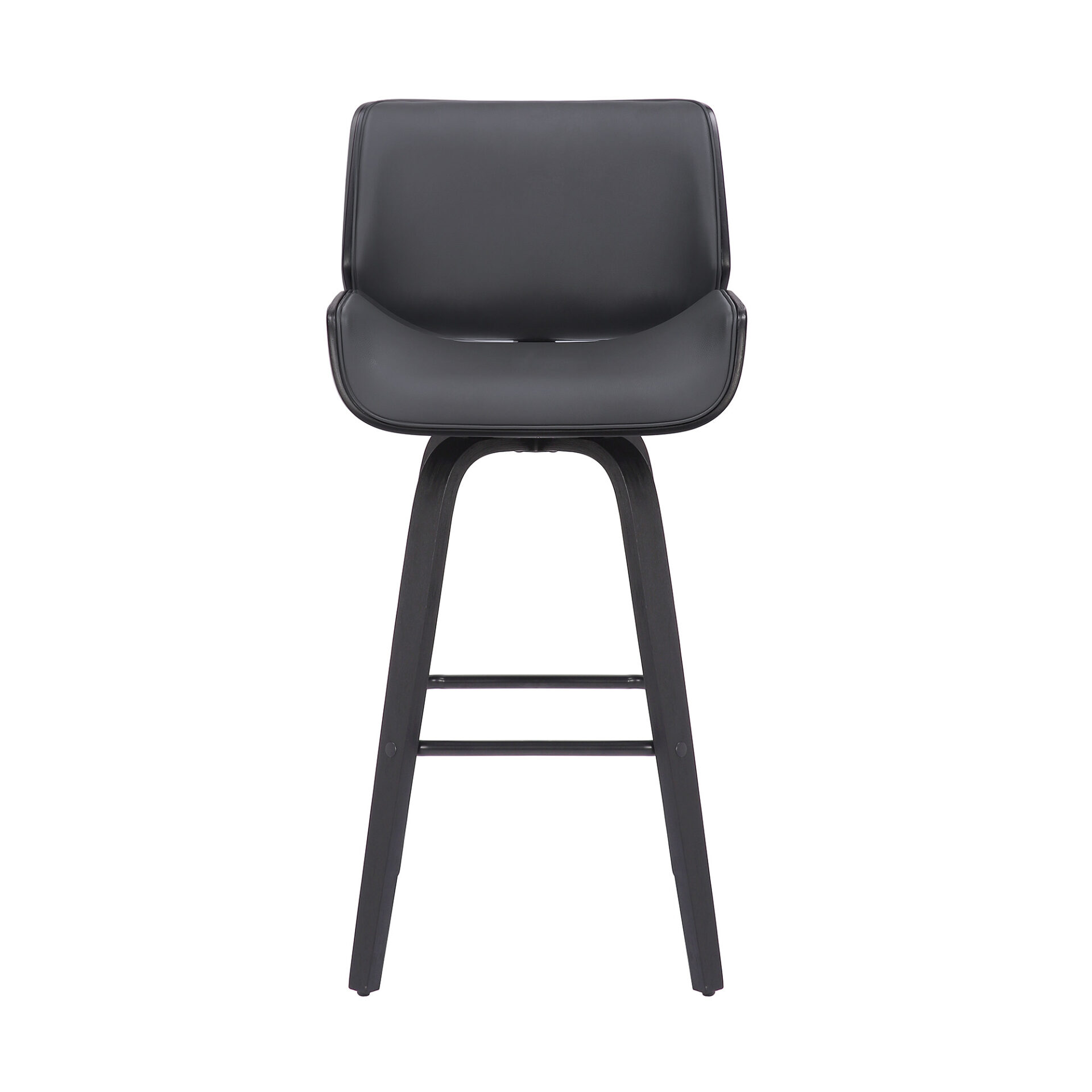 30 Inch Gray and Black Swivel Bar Stool With Back 3 30 Inch Gray and Black Swivel Bar Stool With Back - Image 3