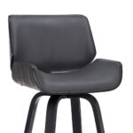 30 Inch Gray and Black Swivel Bar Stool With Back 15 30 Inch Gray and Black Swivel Bar Stool With Back