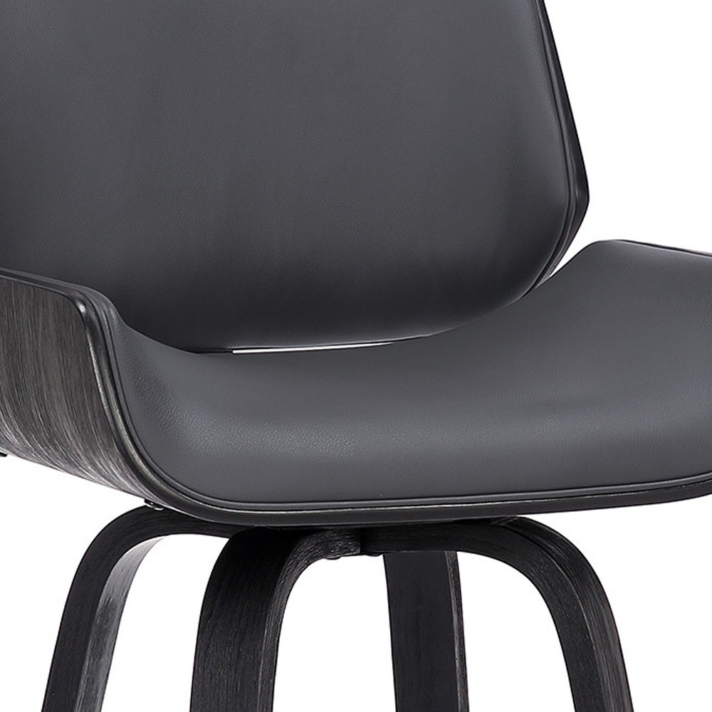 30 Inch Gray and Black Swivel Bar Stool With Back 8 30 Inch Gray and Black Swivel Bar Stool With Back - Image 8