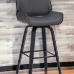30 Inch Gray and Black Swivel Bar Stool With Back 10 30 Inch Gray and Black Swivel Bar Stool With Back