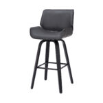30 Inch Gray and Black Swivel Bar Stool With Back 14 30 Inch Gray and Black Swivel Bar Stool With Back