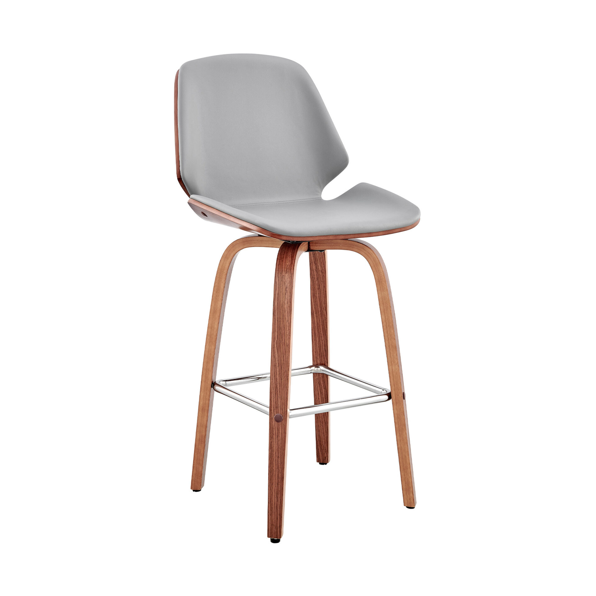 26 Inch Gray and Brown Swivel Counter Height Bar Stool 1 26 Inch Gray and Brown Swivel Counter Height Bar Stool