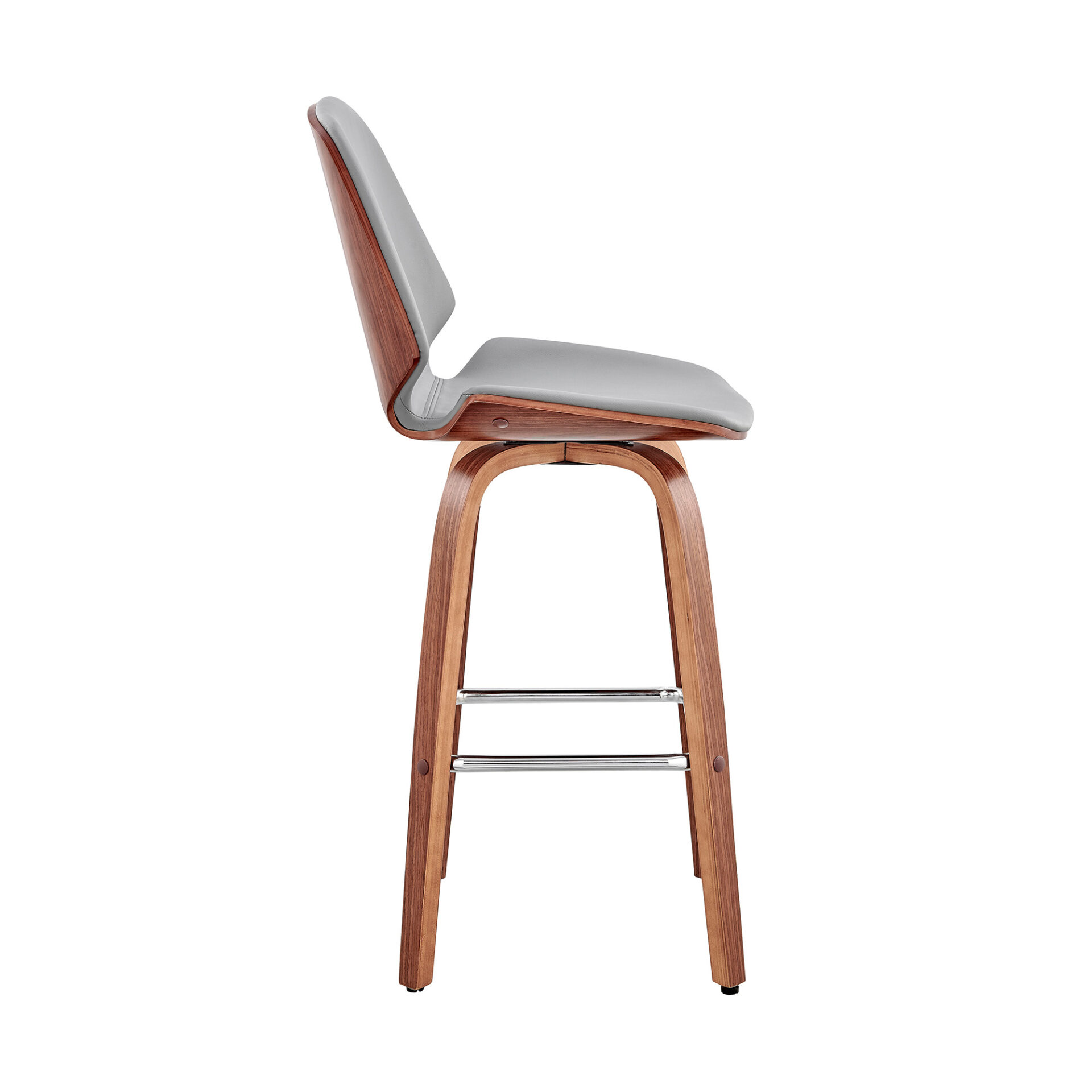 26 Inch Gray and Brown Swivel Counter Height Bar Stool 4 26 Inch Gray and Brown Swivel Counter Height Bar Stool - Image 4