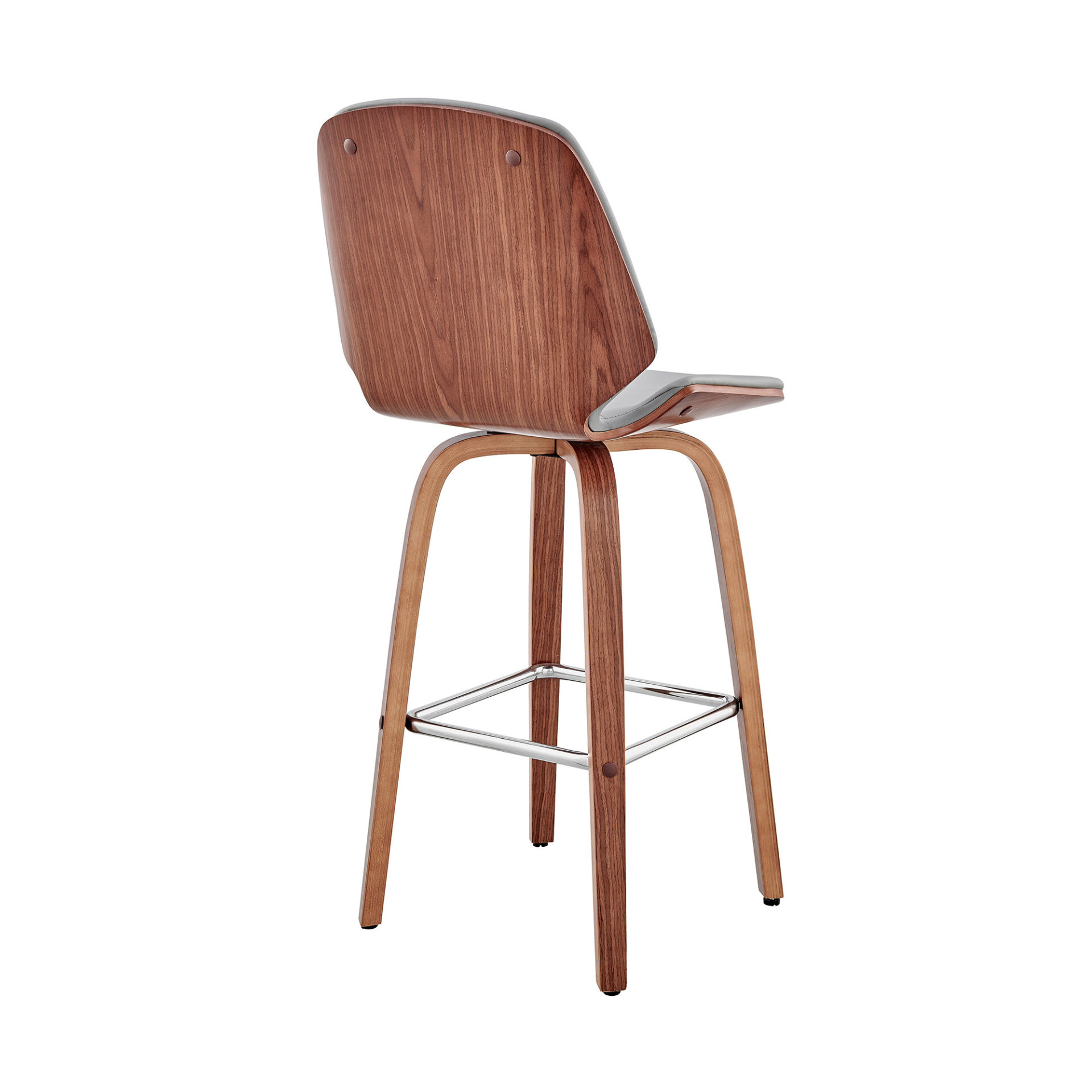 26 Inch Gray and Brown Swivel Counter Height Bar Stool 5 26 Inch Gray and Brown Swivel Counter Height Bar Stool - Image 5
