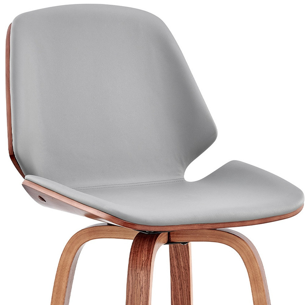 26 Inch Gray and Brown Swivel Counter Height Bar Stool 8 26 Inch Gray and Brown Swivel Counter Height Bar Stool - Image 8