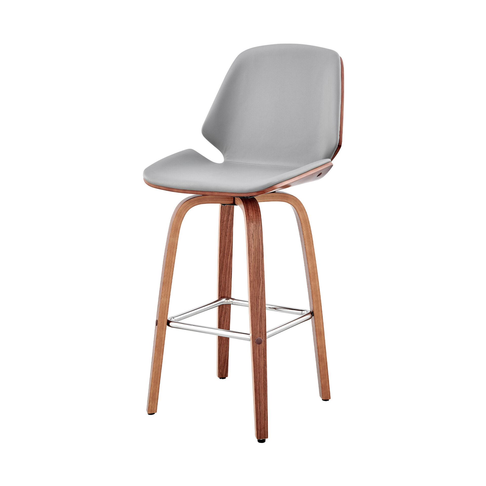 26 Inch Gray and Brown Swivel Counter Height Bar Stool 7 26 Inch Gray and Brown Swivel Counter Height Bar Stool - Image 7