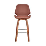 31" Gray Faux Leather Swivel Low Back Counter Height Bar Stool