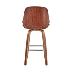 31" Gray Faux Leather Swivel Low Back Counter Height Bar Stool