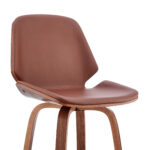 31" Gray Faux Leather Swivel Low Back Counter Height Bar Stool