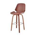 31" Gray Faux Leather Swivel Low Back Counter Height Bar Stool