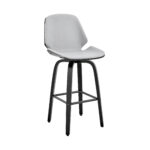 30 Inch Gray and Black Swivel Faux Leather Bar Stool 10 30 Inch Gray and Black Swivel Faux Leather Bar Stool