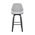 30 Inch Gray and Black Swivel Faux Leather Bar Stool 11 30 Inch Gray and Black Swivel Faux Leather Bar Stool