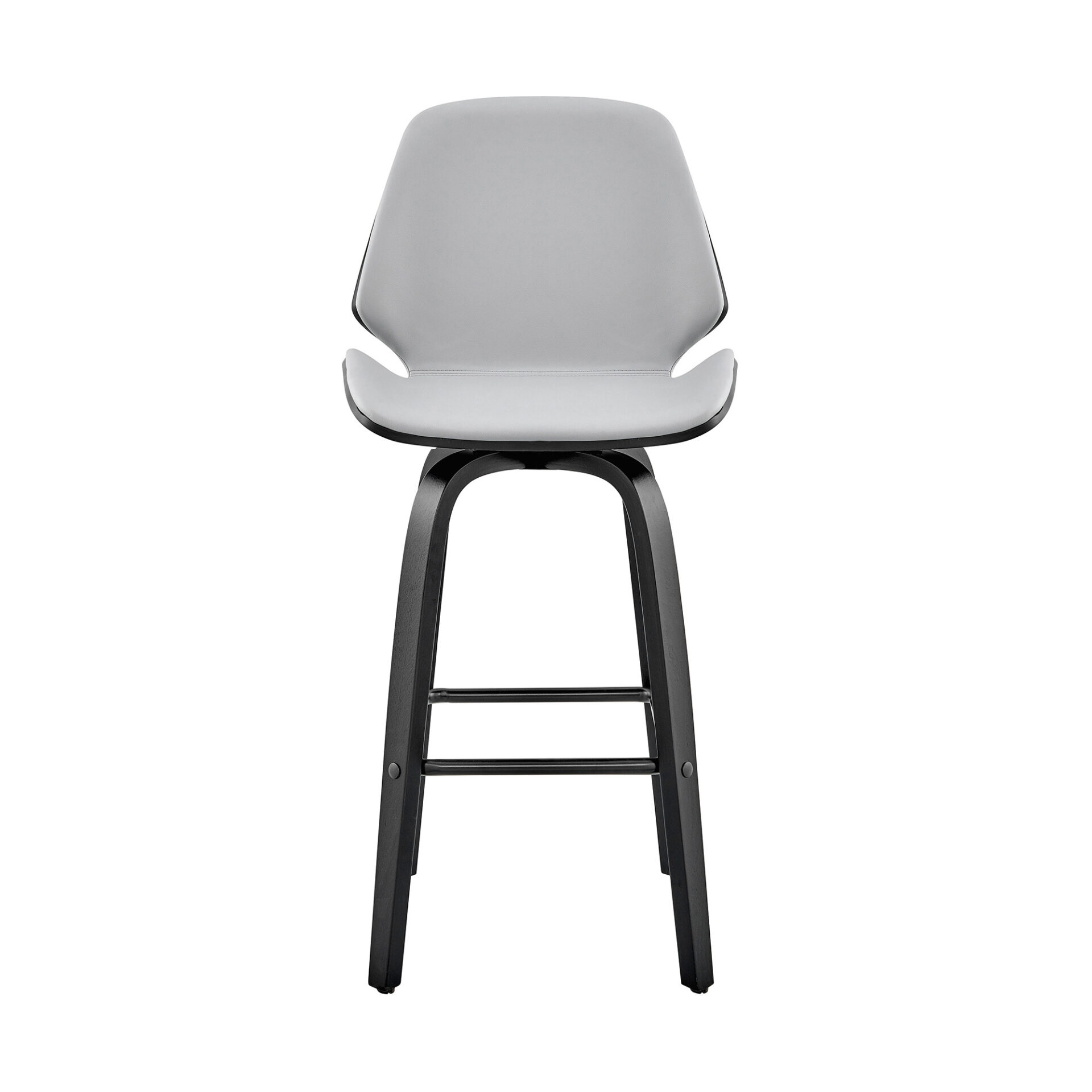 30 Inch Gray and Black Swivel Faux Leather Bar Stool 2 30 Inch Gray and Black Swivel Faux Leather Bar Stool - Image 2