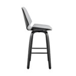 30 Inch Gray and Black Swivel Faux Leather Bar Stool 12 30 Inch Gray and Black Swivel Faux Leather Bar Stool