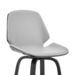 30 Inch Gray and Black Swivel Faux Leather Bar Stool 17 30 Inch Gray and Black Swivel Faux Leather Bar Stool
