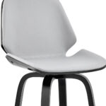 30 Inch Gray and Black Swivel Faux Leather Bar Stool 16 30 Inch Gray and Black Swivel Faux Leather Bar Stool