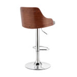 Adjustable Gray Faux Leather Swivel Bar Stool With Silver Base 14 Adjustable Gray Faux Leather Swivel Bar Stool With Silver Base