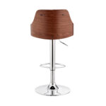 24 Inch Black Adjustable Swivel Bar Stool With Wood Back