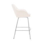 30 Inch White and Silver Swivel Bar Height Bar Stool 13 30 Inch White and Silver Swivel Bar Height Bar Stool