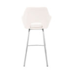 30 Inch White and Silver Swivel Bar Height Bar Stool 15 30 Inch White and Silver Swivel Bar Height Bar Stool