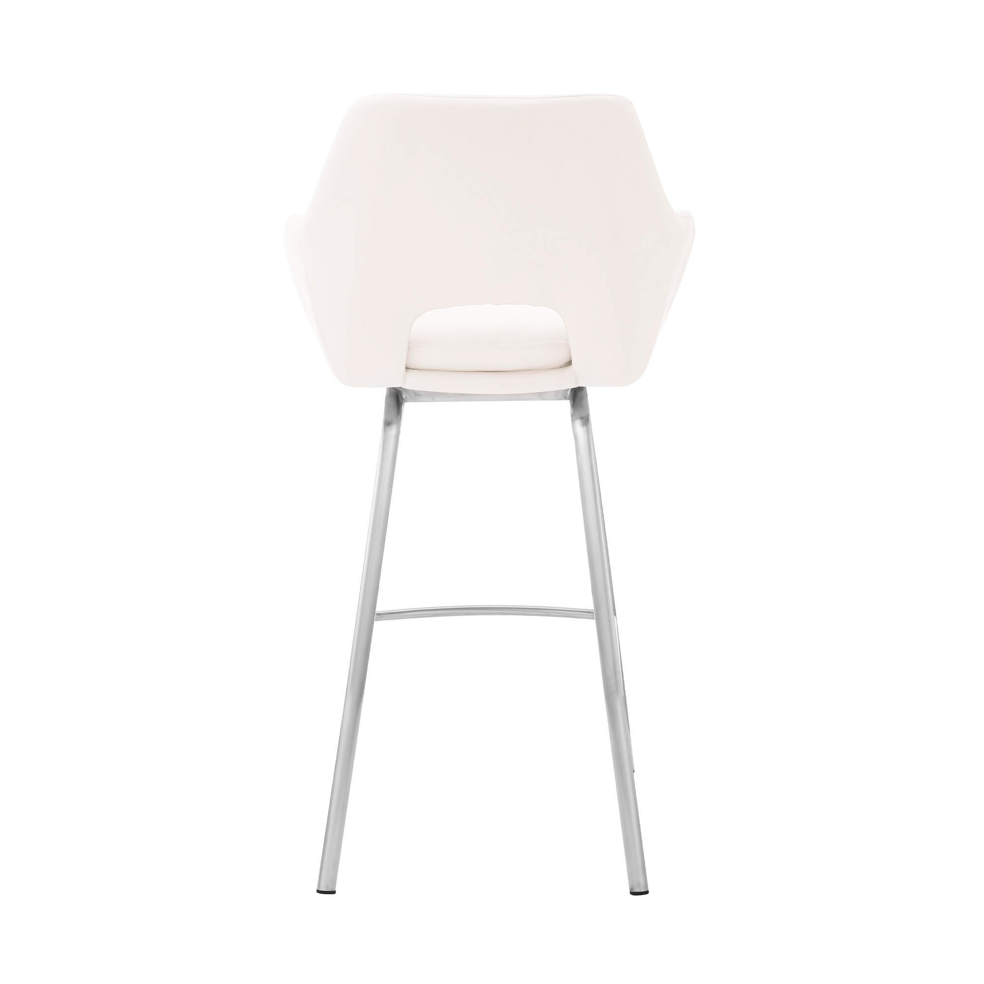 30 Inch White and Silver Swivel Bar Height Bar Stool 6 30 Inch White and Silver Swivel Bar Height Bar Stool - Image 6