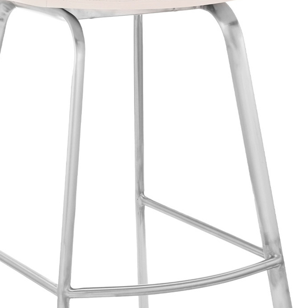 30 Inch White and Silver Swivel Bar Height Bar Stool 7 30 Inch White and Silver Swivel Bar Height Bar Stool - Image 7