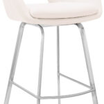 30 Inch White and Silver Swivel Bar Height Bar Stool 17 30 Inch White and Silver Swivel Bar Height Bar Stool