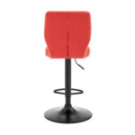 25 Inch Red and Black Adjustable Height Swivel Bar Stool