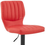 25 Inch Red and Black Adjustable Height Swivel Bar Stool