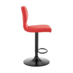 25 Inch Red and Black Adjustable Height Swivel Bar Stool