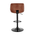 24” Adjustable Gray Faux Leather and Black Steel Bar Stool