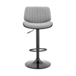 24 Inch Gray Adjustable Swivel Bar Stool With Faux Leather 10 24 Inch Gray Adjustable Swivel Bar Stool With Faux Leather