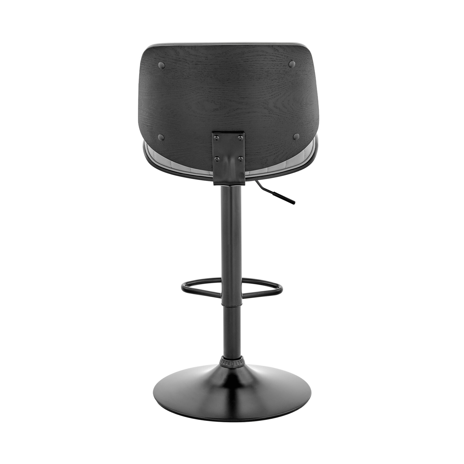 24 Inch Gray Adjustable Swivel Bar Stool With Faux Leather 6 24 Inch Gray Adjustable Swivel Bar Stool With Faux Leather - Image 6