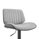 24 Inch Gray Adjustable Swivel Bar Stool With Faux Leather 16 24 Inch Gray Adjustable Swivel Bar Stool With Faux Leather