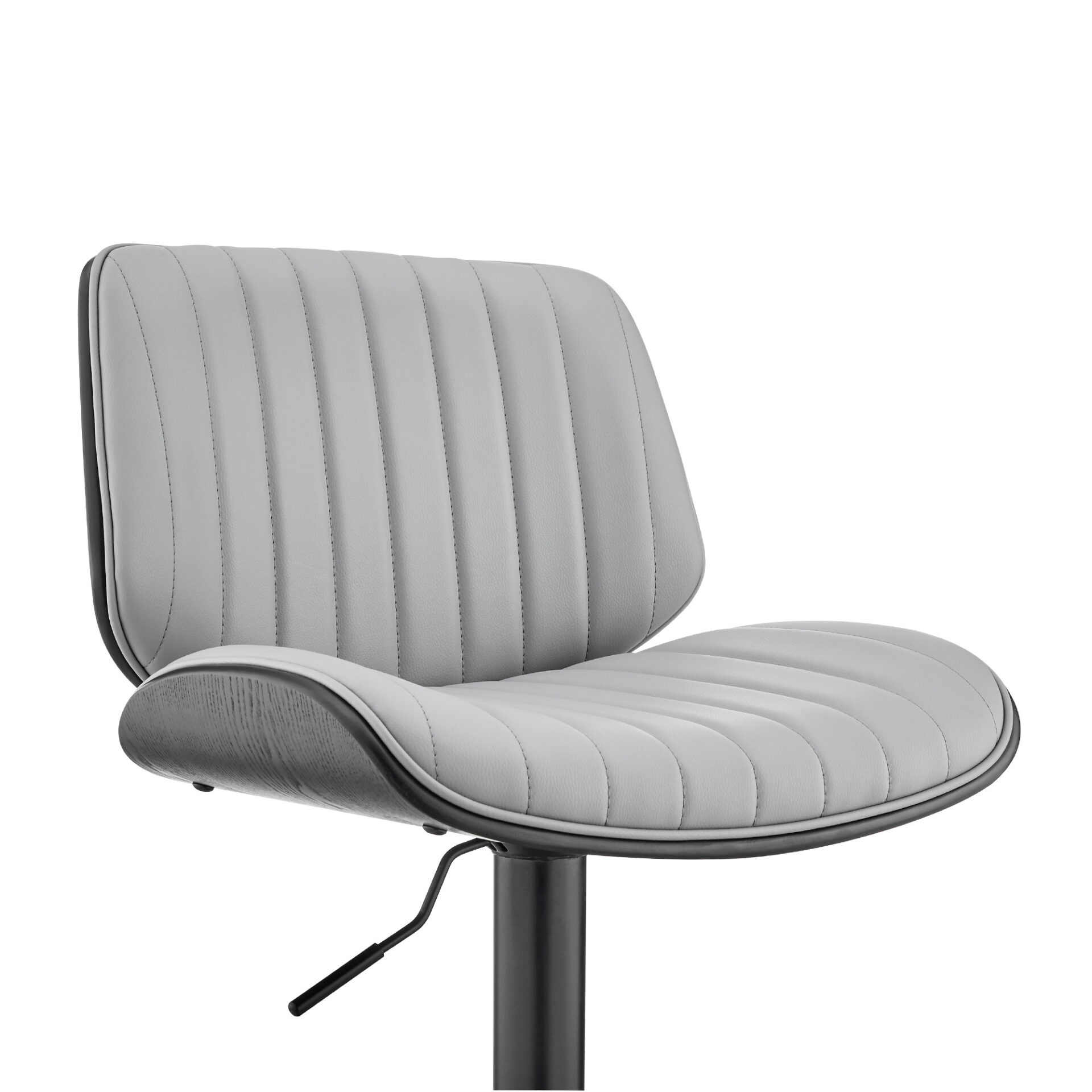 24 Inch Gray Adjustable Swivel Bar Stool With Faux Leather 7 24 Inch Gray Adjustable Swivel Bar Stool With Faux Leather - Image 7