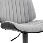 24 Inch Gray Adjustable Swivel Bar Stool With Faux Leather 17 24 Inch Gray Adjustable Swivel Bar Stool With Faux Leather
