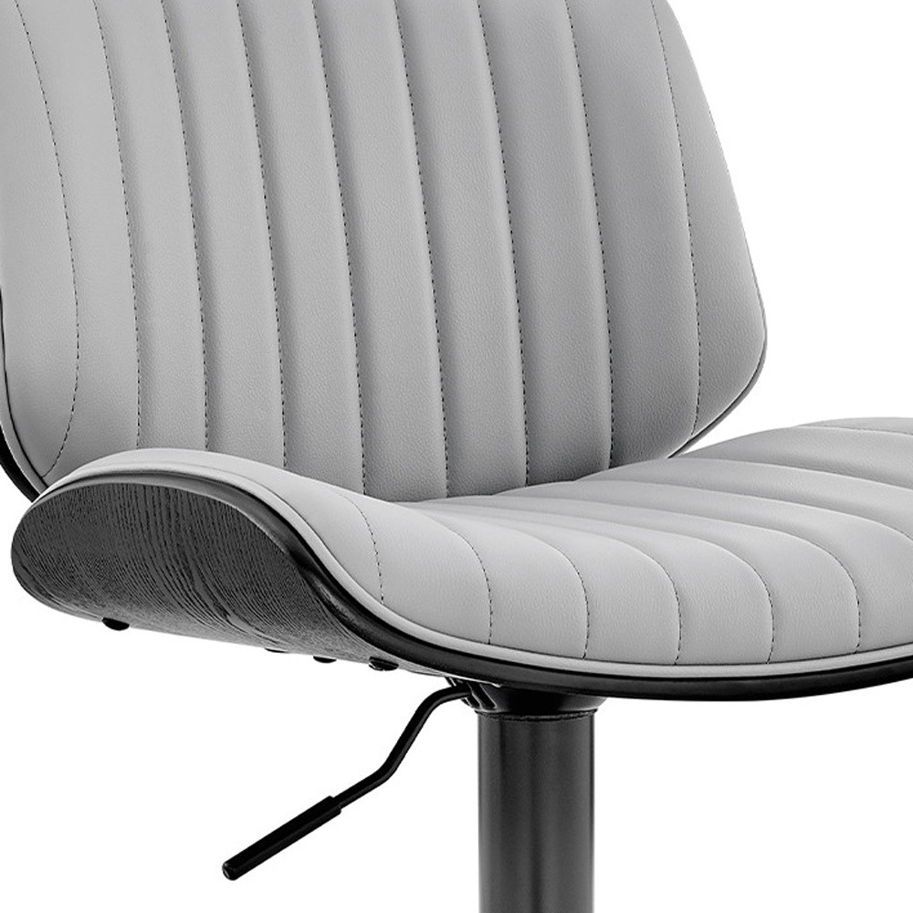 24 Inch Gray Adjustable Swivel Bar Stool With Faux Leather 8 24 Inch Gray Adjustable Swivel Bar Stool With Faux Leather - Image 8