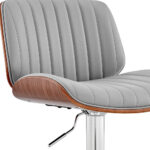 24-Inch Gray Adjustable Height Bar Stool with Swivel Function