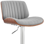 24-Inch Gray Adjustable Height Bar Stool with Swivel Function