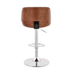 24-Inch Gray Adjustable Height Bar Stool with Swivel Function