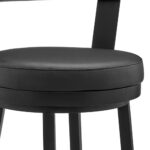 26" Black Swivel Faux Leather Counter Height Bar Stool