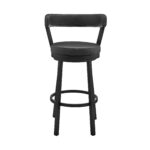 26" Black Swivel Faux Leather Counter Height Bar Stool