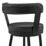 30-Inch Black Faux Leather Swivel Bar Stool With Low Back 18 30-Inch Black Faux Leather Swivel Bar Stool With Low Back