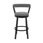 30 Inch Gray Faux Leather Swivel Bar Stool With Black Finish 11 30 Inch Gray Faux Leather Swivel Bar Stool With Black Finish